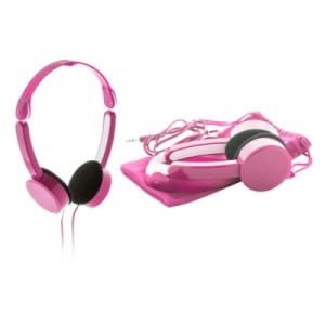 "Heltox" összehajtható fejhallgató , pink