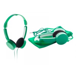 "Heltox" összehajtható fejhallgató , zöld