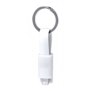 "Holnier" USB töltős kulcstartó , fehér