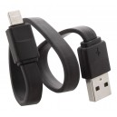 "Stash" USB töltőkábel , fekete