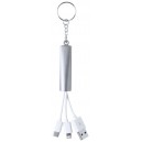 Zaref USB töltős kulcstartó , ezüst