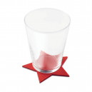 Csillag alakú poháralátétből álló készlet, piros