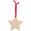 Csillag alakú karácsonyfadísz, fa, barna