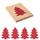 Karácsonyfa alakú evőeszköztartó, piros