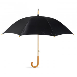 automata esernyő fa markolattal, fekete