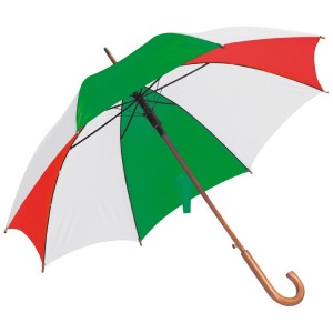 Favázas automata esernyő, piros- fehér-zöld
