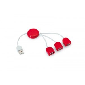 "POD" USB elosztó , piros
