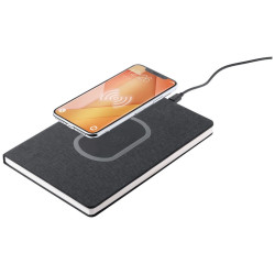 Juglans A5 vezeték nélküli töltős jegyzetfüzet vonalas lapokkal , fekete