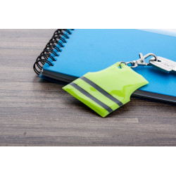 Mini, fényvisszaverő mellény formájú kulcstartó  , sárga