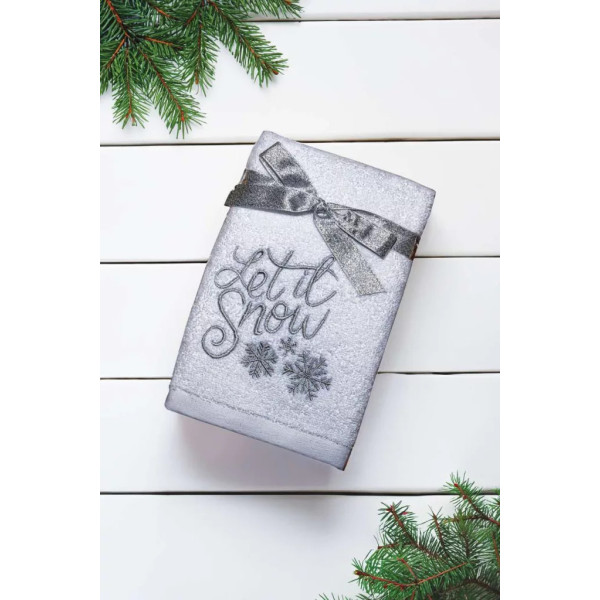 Karácsonyi mintás törölköző 45x70cm ,LET IT SNOW FLAKES