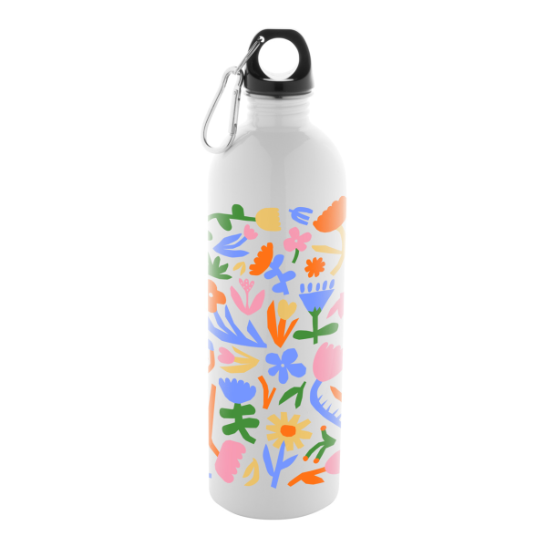 Pressuto XL újrahasznosított rozsdamentes acél kulacs  750ml, fehér