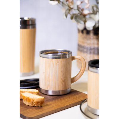 Booka Plus bambusz thermo bögre 300 ml | Emblémázható