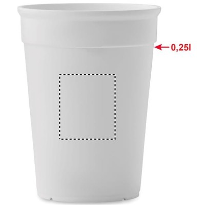 Újrafelhasználható, egyfalú rendezvénypohár 250ml