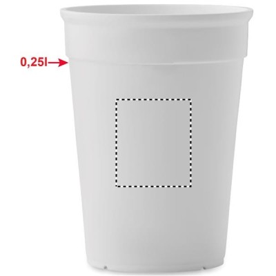 Újrafelhasználható, egyfalú rendezvénypohár 250ml