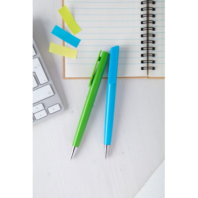 Lelogram Műanyag golyóstoll króm heggyel