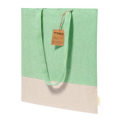 Konti Kéttónusú, újrahasznosított pamut bevásárlótáska hosszú füllel 120g