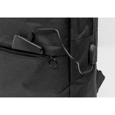 Hershey  RPET hátizsák laptop 15", tablettartó 10" rekesszel, USB csatlakozóval