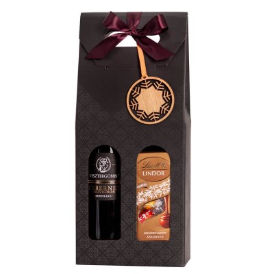 ELEGÁNS VÁLOGATÁS - bor és csokoládék  ajándékcsomag