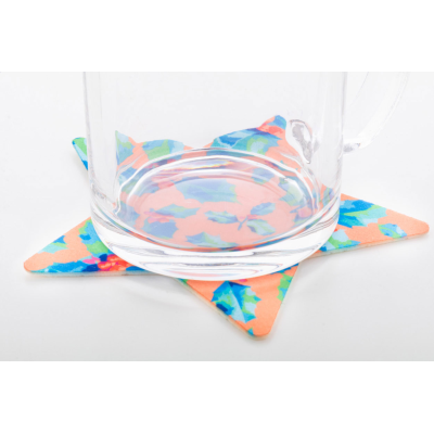 Egyedi gyártású, csillag alakú RPET filc karácsonyi poháralátét