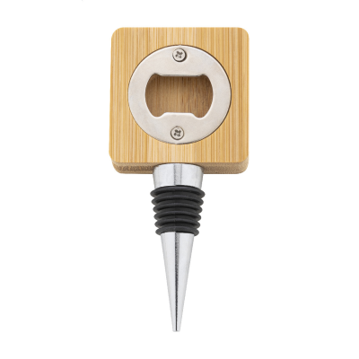 Kadarka Fém boros dugó négyzet alakú bambusz üvegnyitóval.