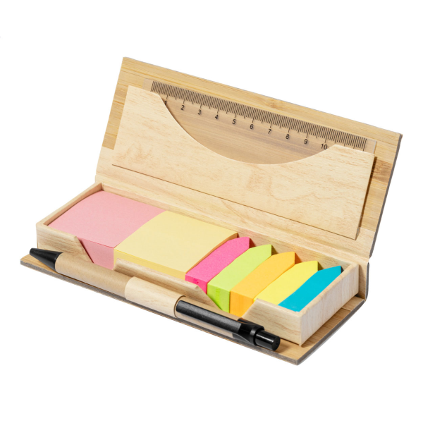 Zizhu öntapadós jegyzettömb tollal, vonalzóval