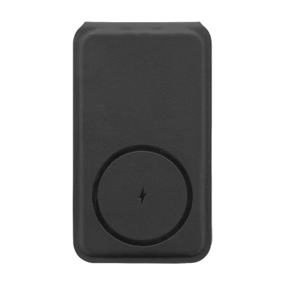 Luxus, összecsukható mobiltelefon-tartó és vezeték nélküli töltő szett újrahasznosított PU bőrből.