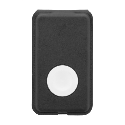 Luxus, összecsukható mobiltelefon-tartó és vezeték nélküli töltő szett újrahasznosított PU bőrből.