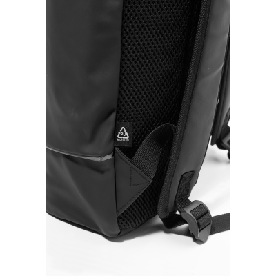 Cubitt RPET vízálló műbőr hátizsák  laptop (15") rekesszel, fényvisszaverő csíkkal