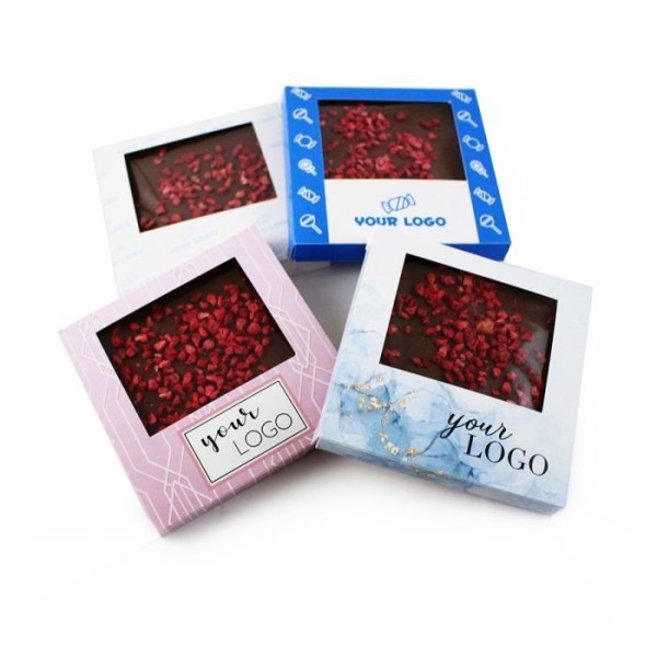 50 gr kézműves reklámcsoki papírdobozban