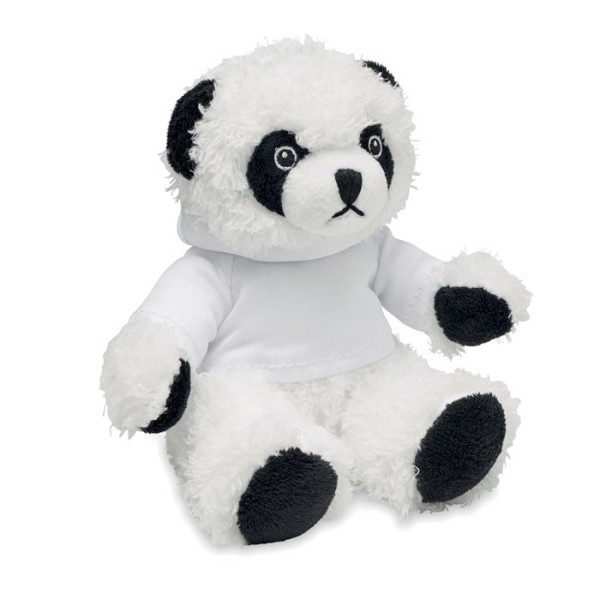 Plüss panda kapucnis pulóverrel 13cm