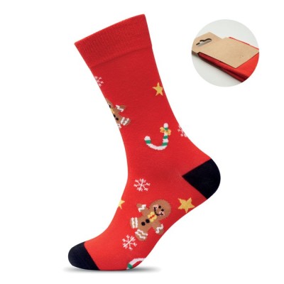 Karácsonyi mintás zokni | Emblémázható céges ajándék