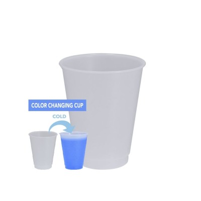 500 ml-es színváltós pohár, amely hideg ital hatására megváltoztatja a színét, többféle színváltozatban.