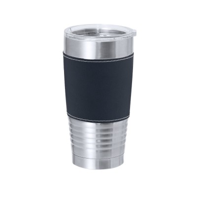 Duplafalú termoszpohár 420 ml PU borítással – reklámajándék