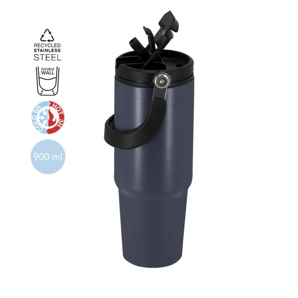 Duplafalú termoszpohár fogantyúval 900 ml