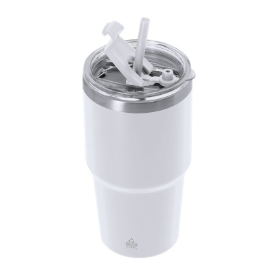 Duplafalú termoszpohár szívószállal 650 ml – reklámajándék