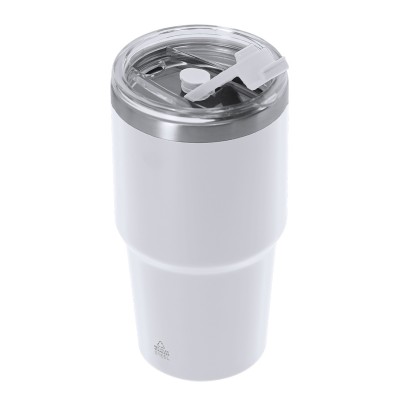 Duplafalú termoszpohár szívószállal 650 ml – reklámajándék