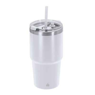 Duplafalú termoszpohár szívószállal 650 ml – reklámajándék