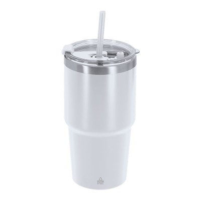 Duplafalú termoszpohár szívószállal 650 ml – reklámajándék