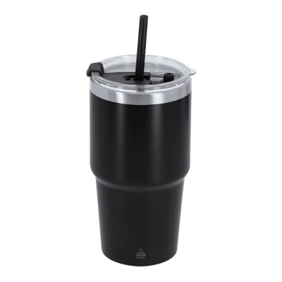 Duplafalú termoszpohár szívószállal 650 ml – reklámajándék