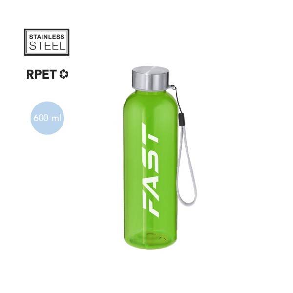 600 ml RPET kulacs rozsdamentes acél kupakkal