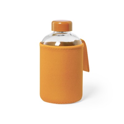 Üveg kulacs védőtokkal 600 ml – emblémázható reklámajándék
